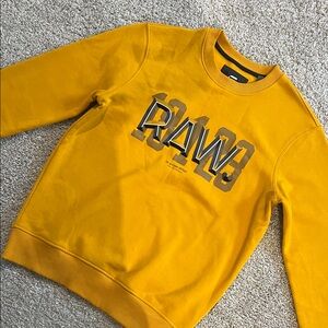 G-Star RAW Men's Mustard Crewneck Sweater